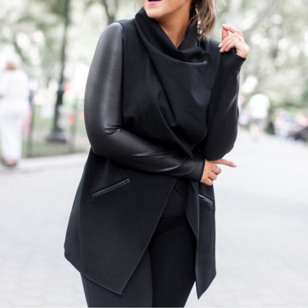SPANX Black Waterfall Collar Blazer